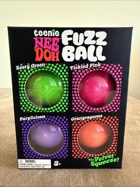 Teenie NEEDOH FUZZ BALL - Green, Pink, Purple, Orange Set
